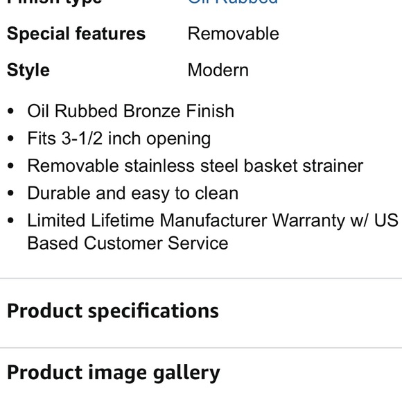 NEW Decor Star 3 1/2” Oil Rubbed Bronze Sink Strainer - Picture 7 of 7